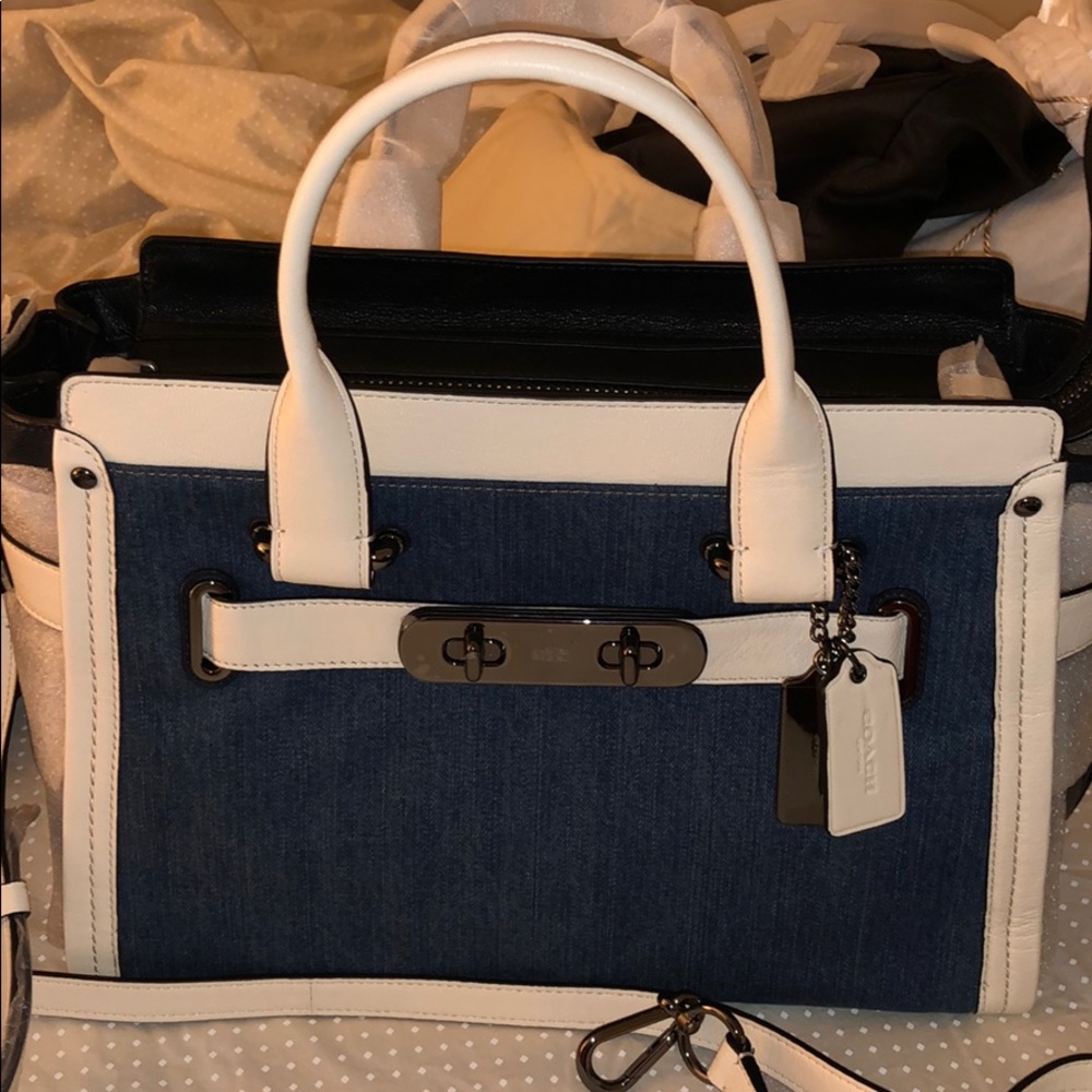 Coach Authentic Swagger DENIM HANDBAG NWT.